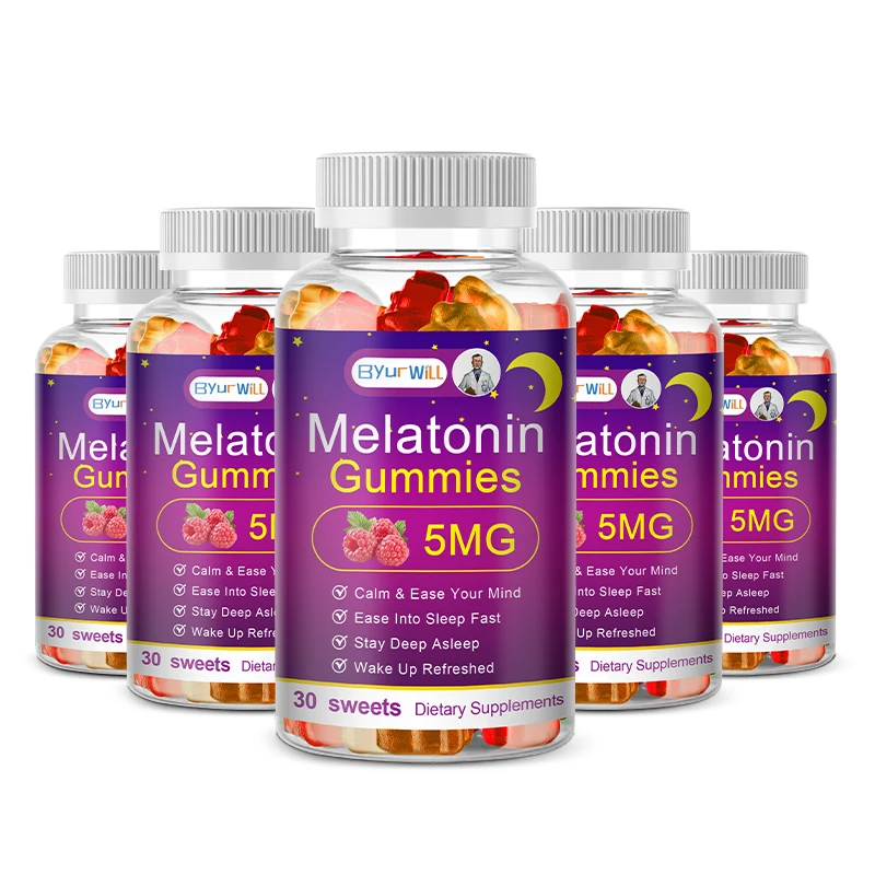 Melatonin Supplement 5mg Contains Vitamin D3 & MSM Gummies to Fall Asleep, Promote Sleep Quality & Alertness Non-GMO