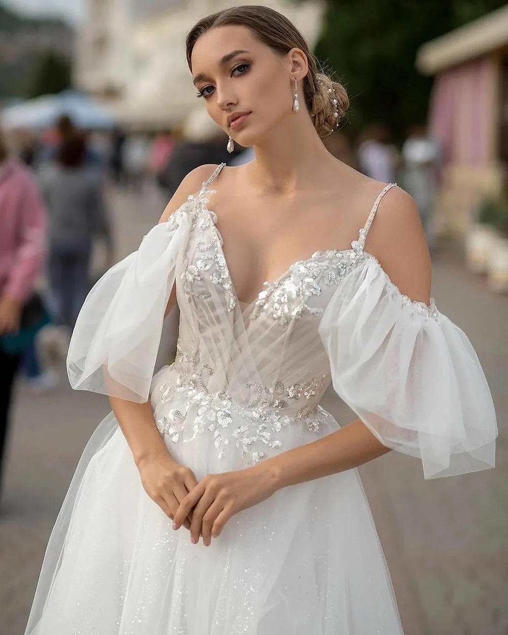 SoDigne – robe de mariée de princesse à paillettes, en dentelle et Tulle, dos nu, Sexy, pour femmes, 2022