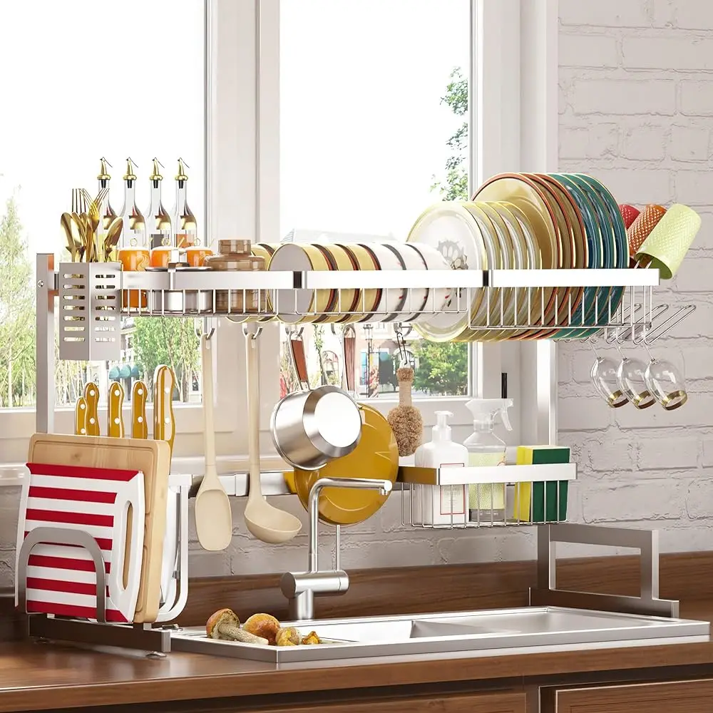 

Free ShippingFree ShippingOver Sink Dish Drying Rack Stainless Steel, Adjustable Large Dish Drainer for Storage Kitchen Organiza