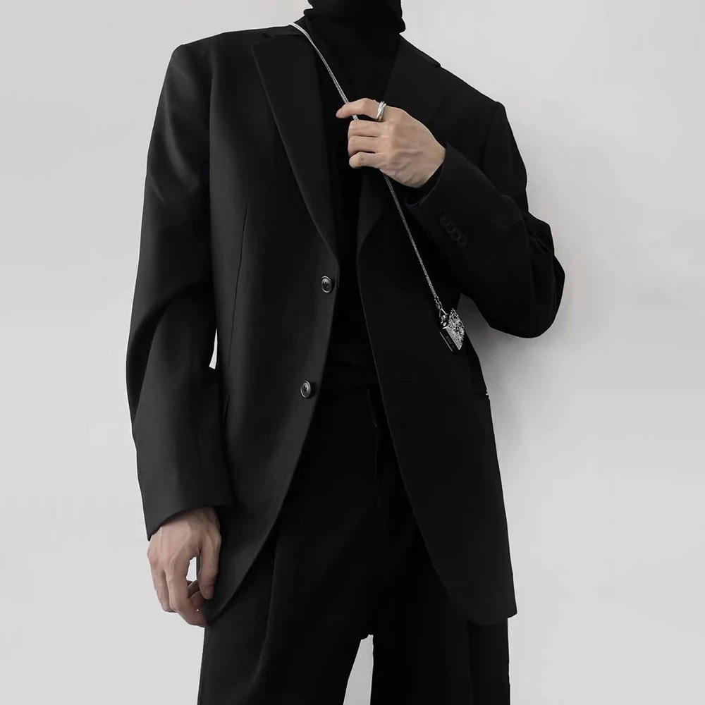 

Men Spring Jacket Padded Shoulder Casual Plain Suit Jacket Streetwear Fashion Youth Campus Versatile Top Men'S Clothing 2026 New