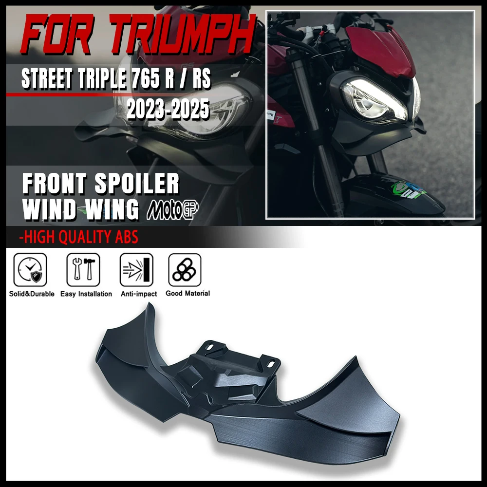 

For Triumph Street Triple 765 R/RS Downforce Naked Frontal Spoilers 765R/RS 2023-2025 Winglet Aerodynamic Wing Front Spoiler Kit