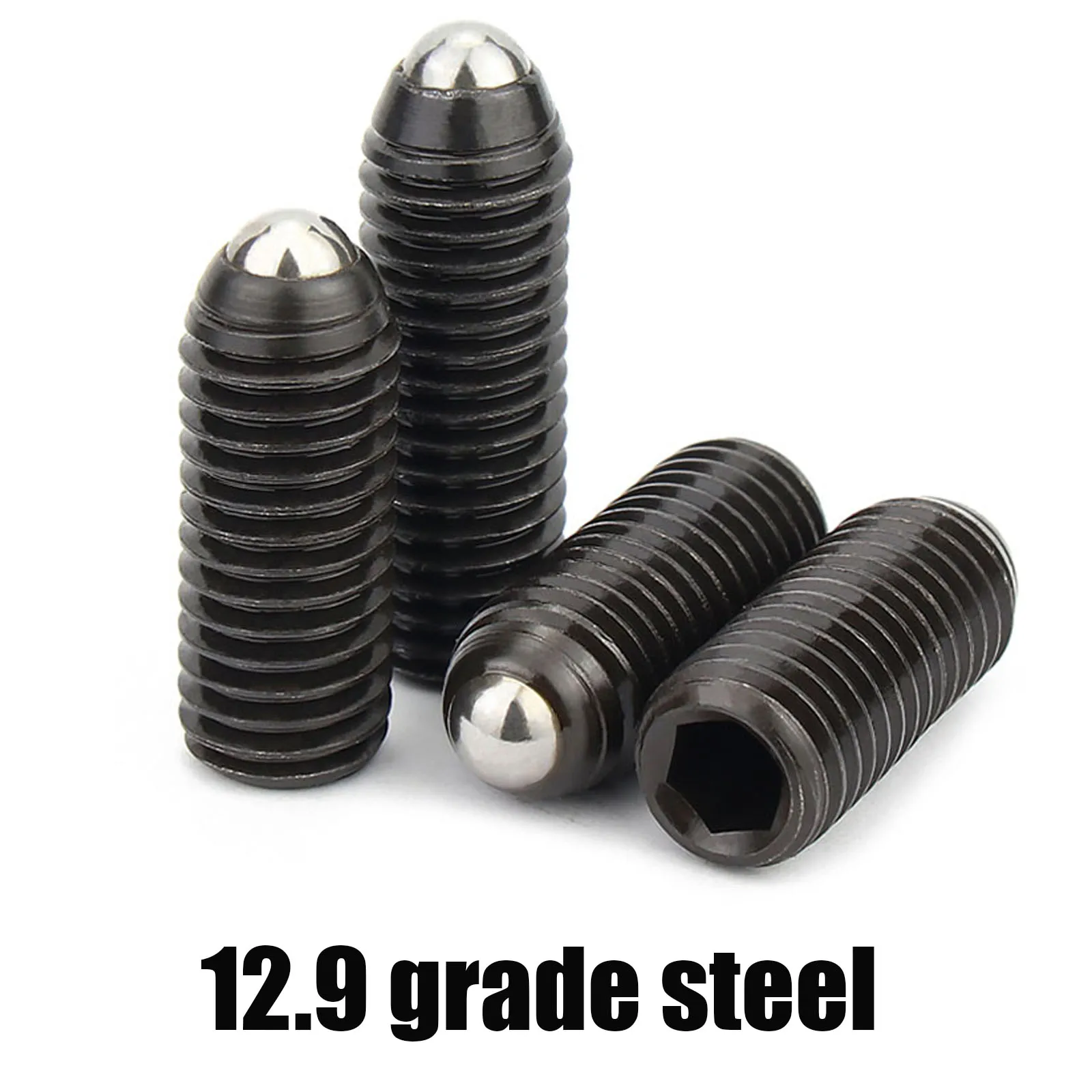 M2.5 M3 M4 M5 M6 M8 M10 M12 M16 304 Stainless 12.9 Black Steel Hex Socket Spring Ball Plunger Grub Headless Bolt Point Set Screw