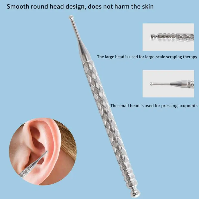 Stainless Steel Acupressure Pen Elastic Ear Acupoint Massage Stick Improve Eyesight Acupuncture Point Massager Relax Body