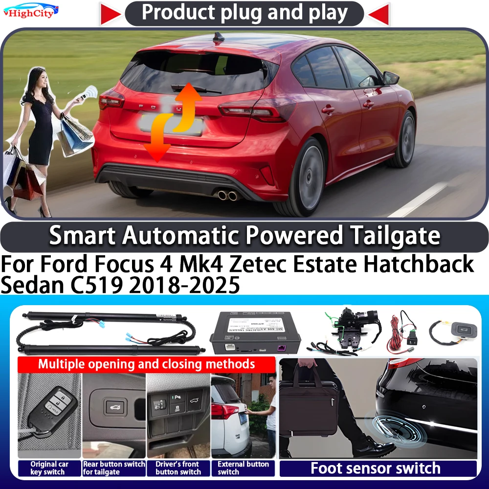 

For Ford Focus 4 Mk4 Zetec Estate Hatchback Sedan C519 2018-2025 OEM Smart Automatic Powered Tailgate Key Control Power Tailgate