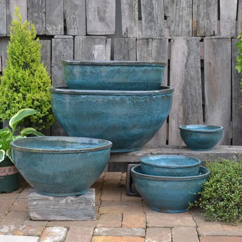 وعاء زهور سيراميك كبير لحديقة العائلة وعاء زهور المزرعة