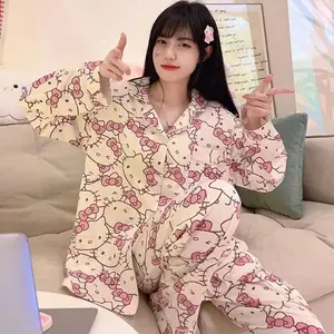 Sanrio Long Pyjamas Hello Kitty Kawaii Kurzarm losen Pyjamas 10 Hauptverkaufskleid - №5