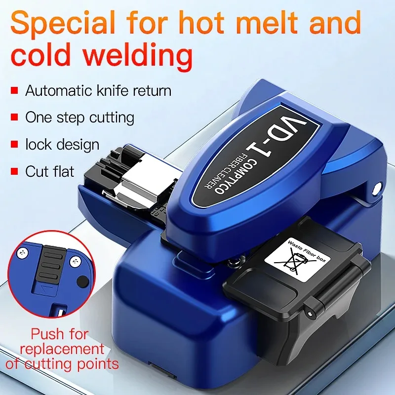 Nieuwe VD-1 One Step Type Fiber Cleaver FTTH Glasvezel One-click Cutter Tool Optische Vezel Fusion Splicing Snijmes