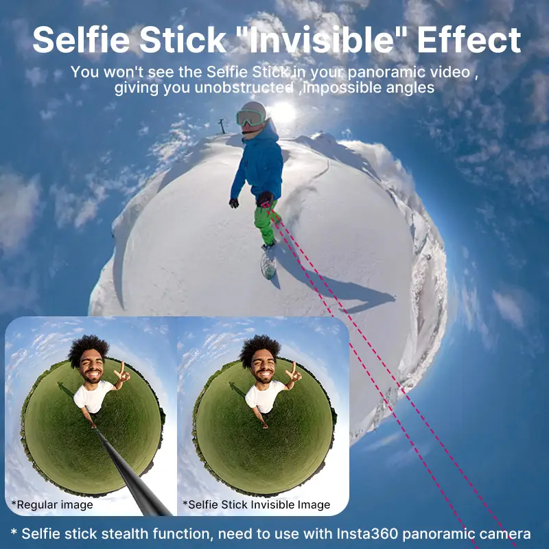 Ulanzi MT-57 MT-58 Insta360 80/120CM Extendable Invisible Selfie Stick Pole Universal Rod for For GoPro Insta360 X4 X3 X2 GO 2 - 3