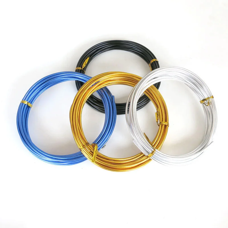 3mm Colorful Aluminum Wire Soft Metal Craft Wire DIY Handmade Model Sculpture Jewelry Making Material 5m Per Roll Black/Blue