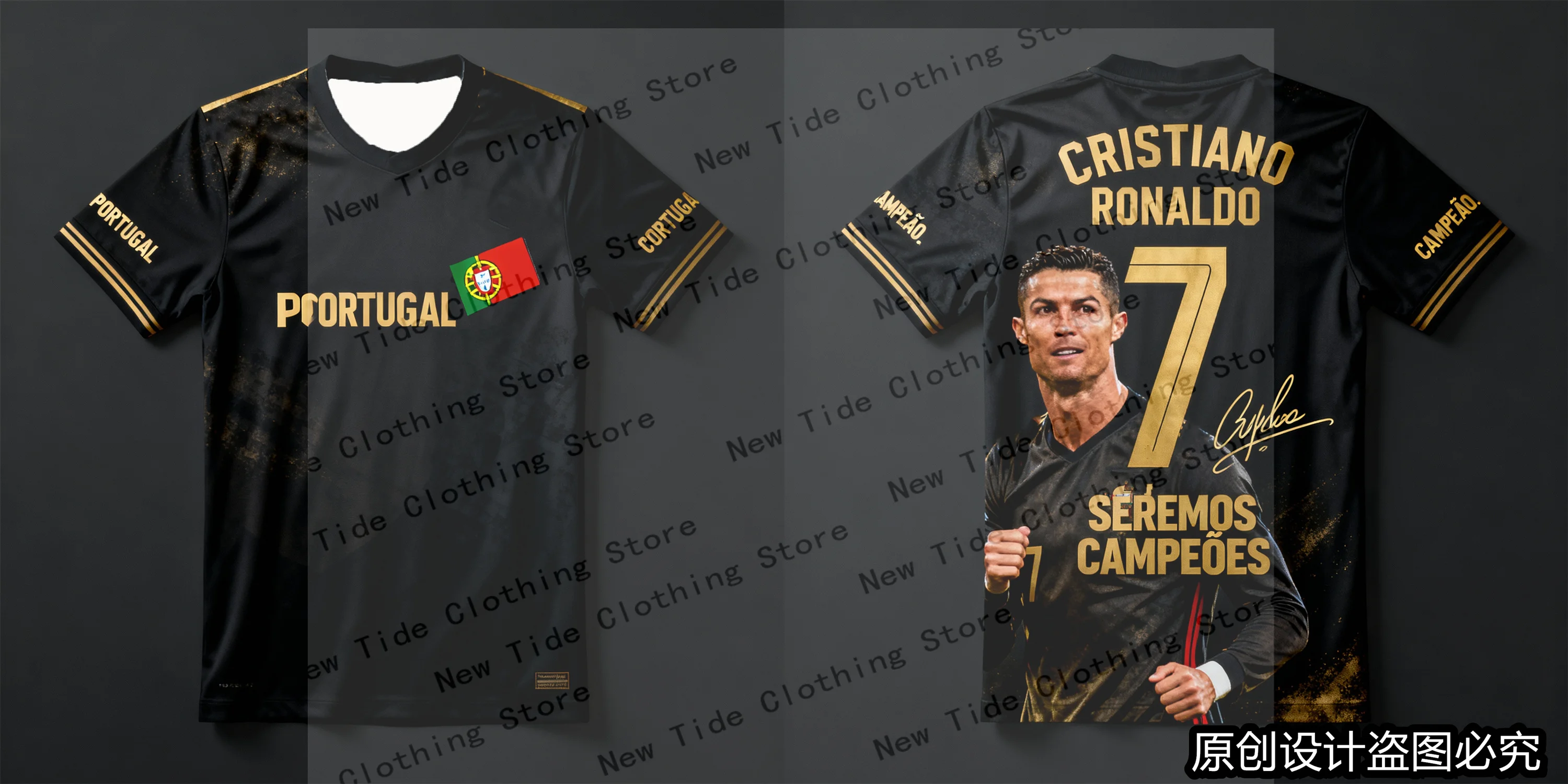 تصميم حصري 2026 جيرسي تي شيرت تذكارية لمحبي الرجال - إصدار محدود CR7 Football Fan Gear متوفر الآن 3