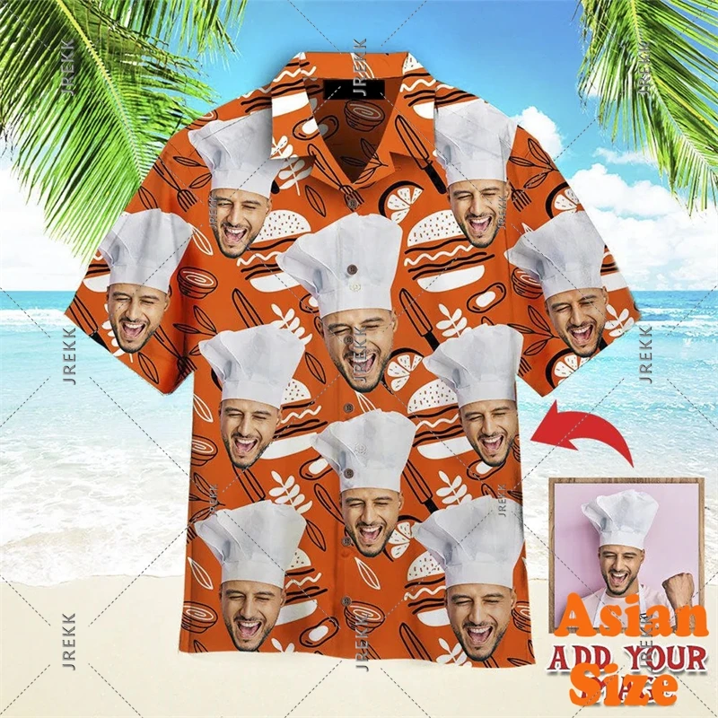 อารมณ์ขันตลกภาพที่กําหนดเองเสื้อฮาวาย DIY บุคลิกภาพปุ่มเสื้อของขวัญวันเกิดเหมาะสําหรับคู่ Novelties 2025 เสื้อ