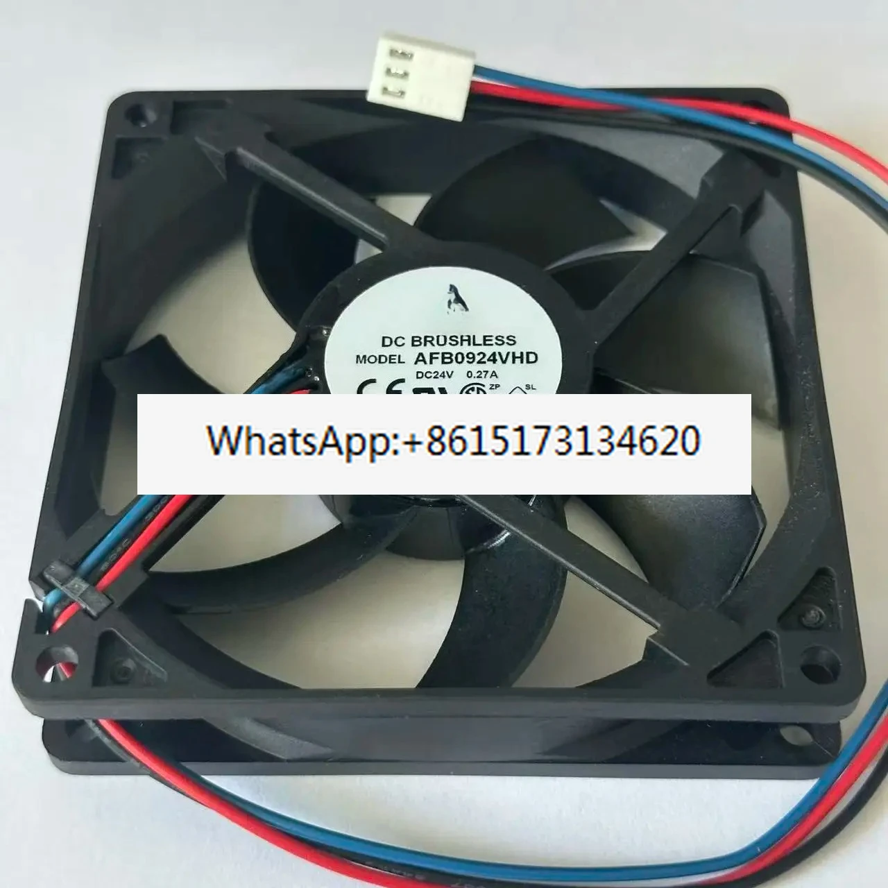 Electronics AFB0924VHD F00 DC 24V 0.27A 90x90x20mm 3-Wire Server Cooling Fan