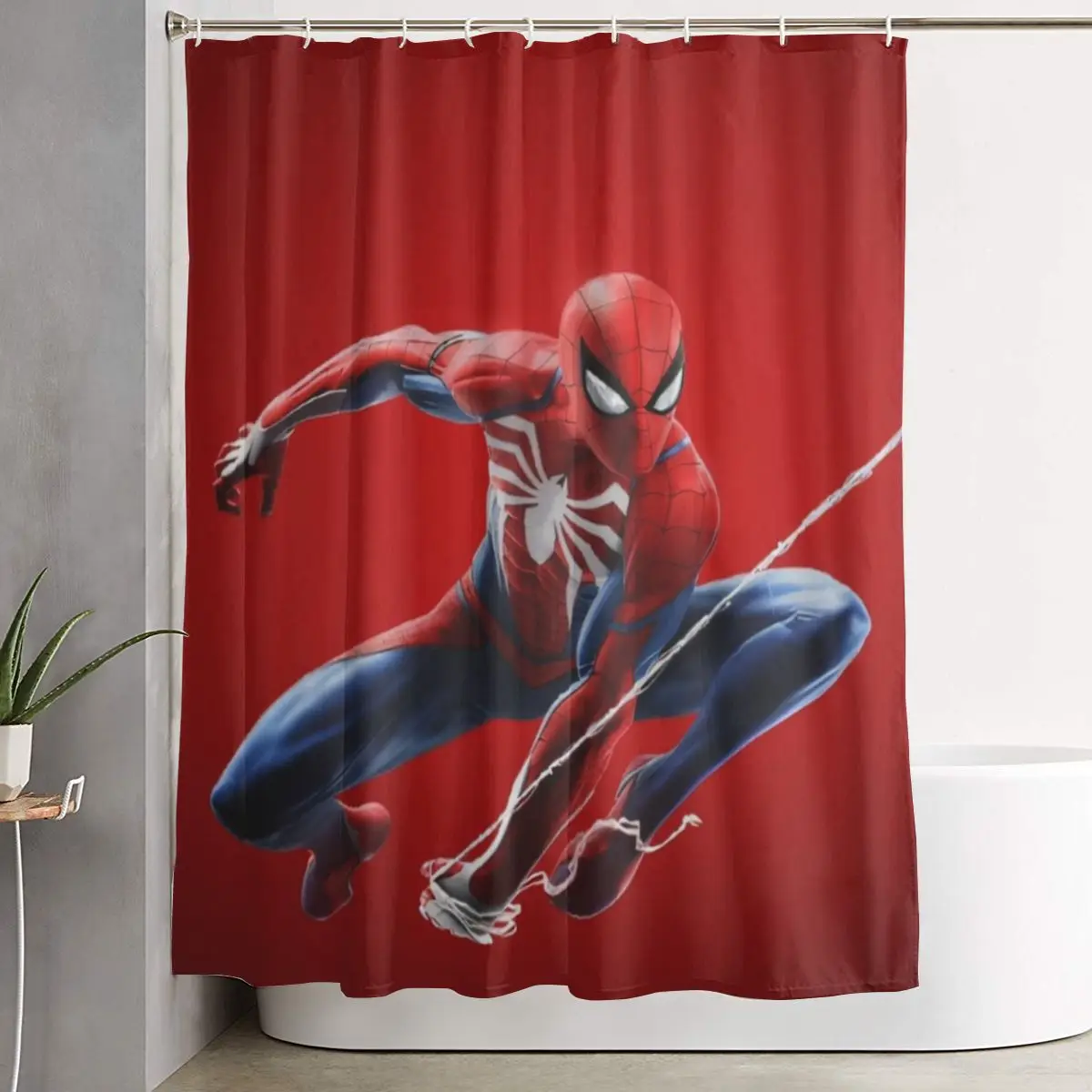 

Крутой Человек-Паук, супергерой, комикс, декор для ванной комнаты, занавеска для душа, украшения для домашней ванны, 60 x 72 дюйма с 12 крючками