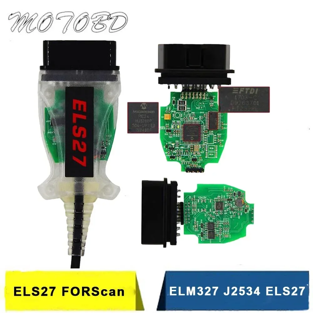 

Els27 V2.3.8 ELS27 FORScan Green PCB PIC24HJ128GP FT232R Multi-Language Works ELM327&J2534 For Mazda