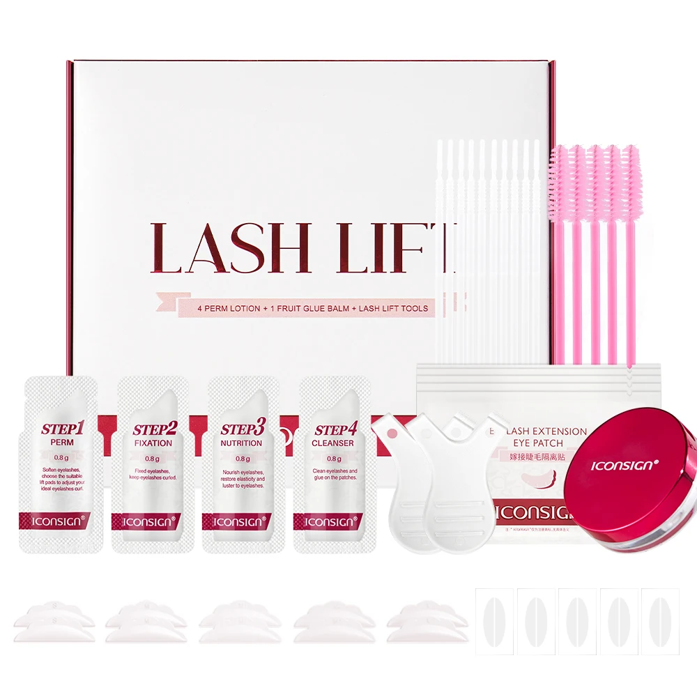 ICONSIGN กาวบาล์ม Lash Lift Kit Professional ซองกระเป๋าขนตายก Perming Lashes เครื่องมือแต่งหน้าชุดของขวัญ Dropshipping