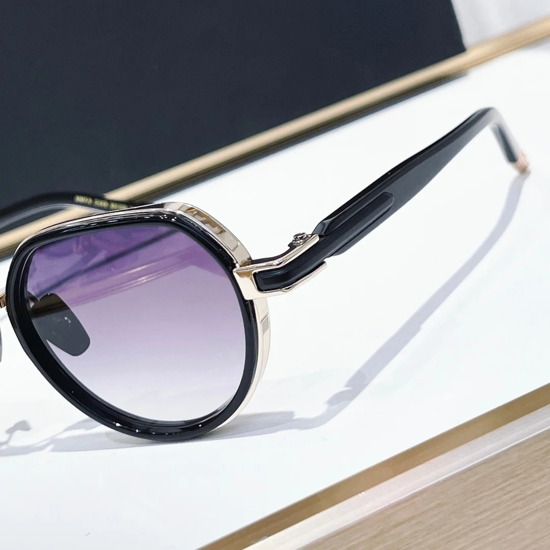 ANYA Sunglasses Man Woman, Retro Round Panto Acetate Metal Frame Gradient Purple Lens UV400 Protection Unisex Fashion Eyewear