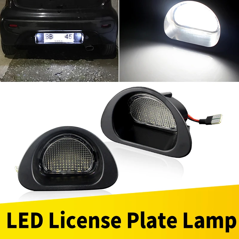 2PCS LED Anzahl Kennzeichen Licht für Citroen C1 MK I 05-13 für Peugeot 107 05-14 canbus Fehler Kostenloser weiß Auto Zubehör 12v