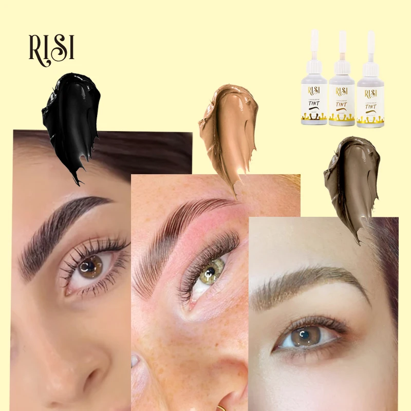 RISI Eyebrow 2 In 1 Long Lasting 6-8weks Semi-Permanent Tattoo Dye Tint Brow Dye Brow Tinting Permanent Makeup Tools