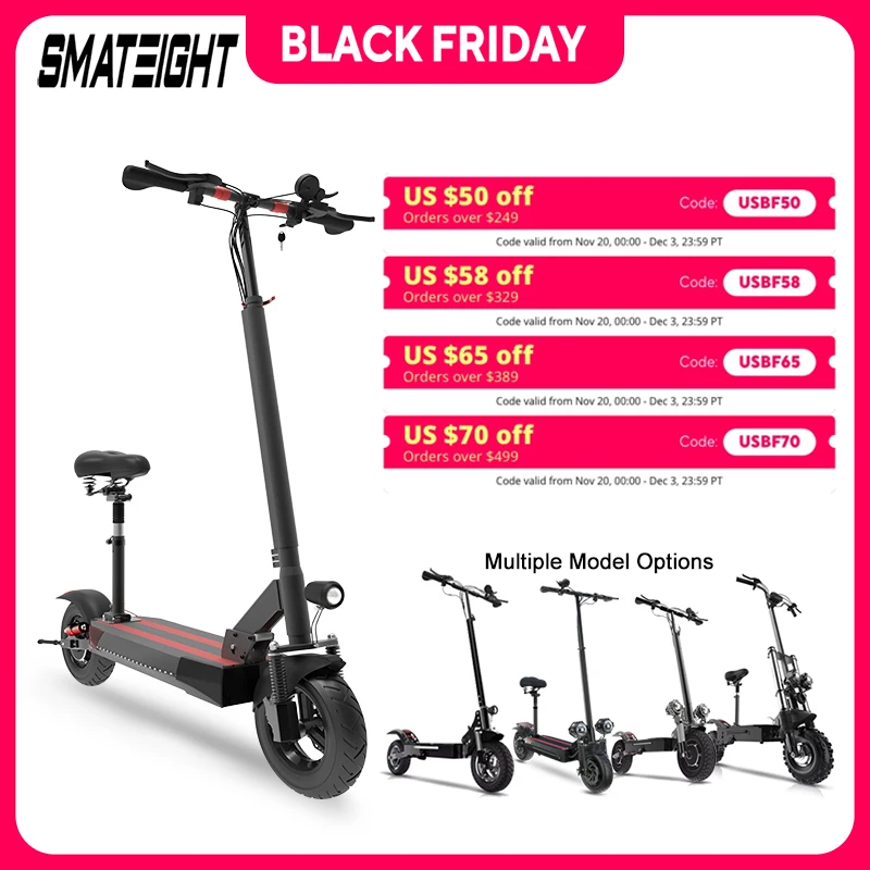 

Multi-Model Electric Scooter 1200W-6000W Motor Power 13/20AH Battery E-Scooter 45-80KM/H Max Speed Fast Shipping for Adults