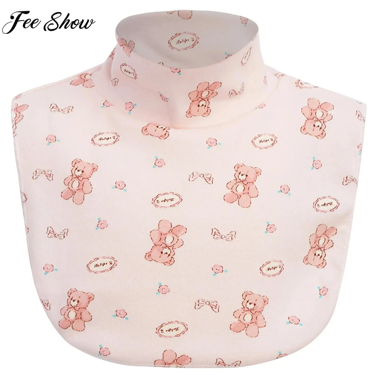 Children Boys Girls Autumn Winter Warm Scarf Neck Cover Windproof Half High Collar Mock Neck Detachable Dickey Baby Base Layer