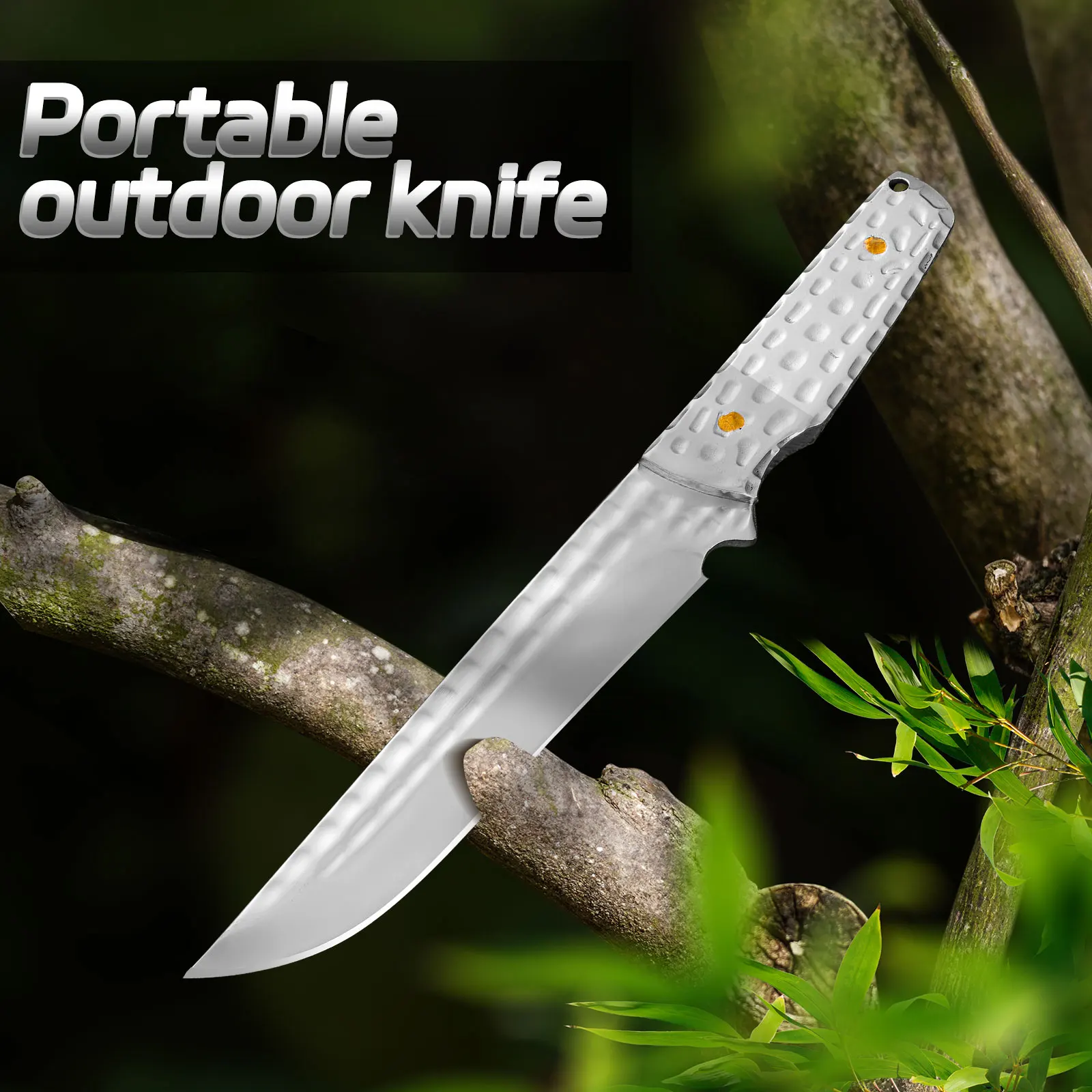 1pc Outdoor High Hardness Cutting Knife, Military Tactical Knife, Self-Defense, Suitable for Survival Knives, Machetes