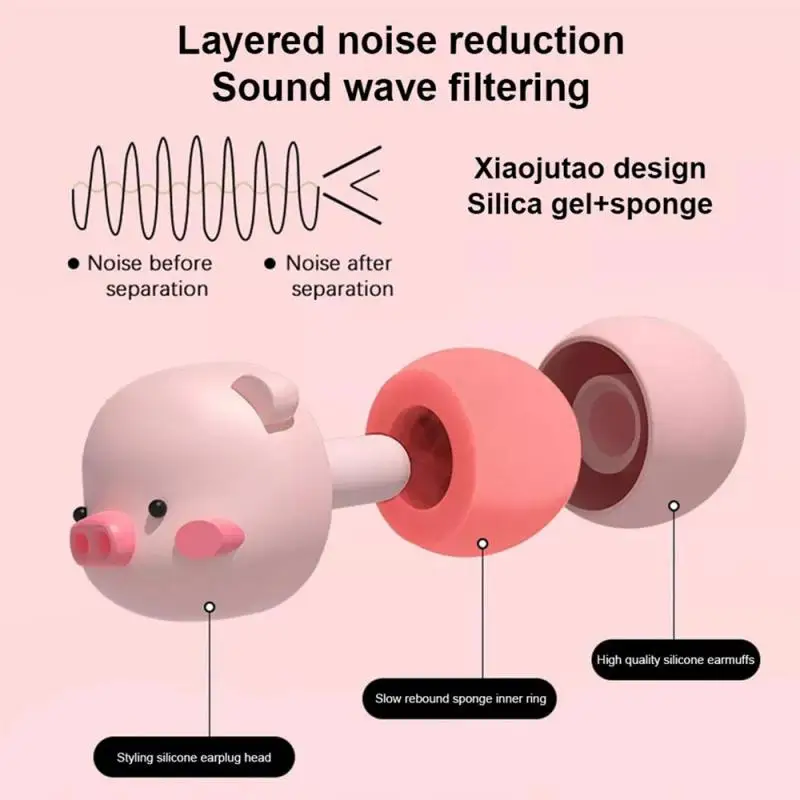 Tapones para los oídos insonorizados para dormir, tapones para los oídos portátiles de viaje con reducción de ruido, tapones para los oídos de silicona suaves para dormir, silenciosos, de rebote lento