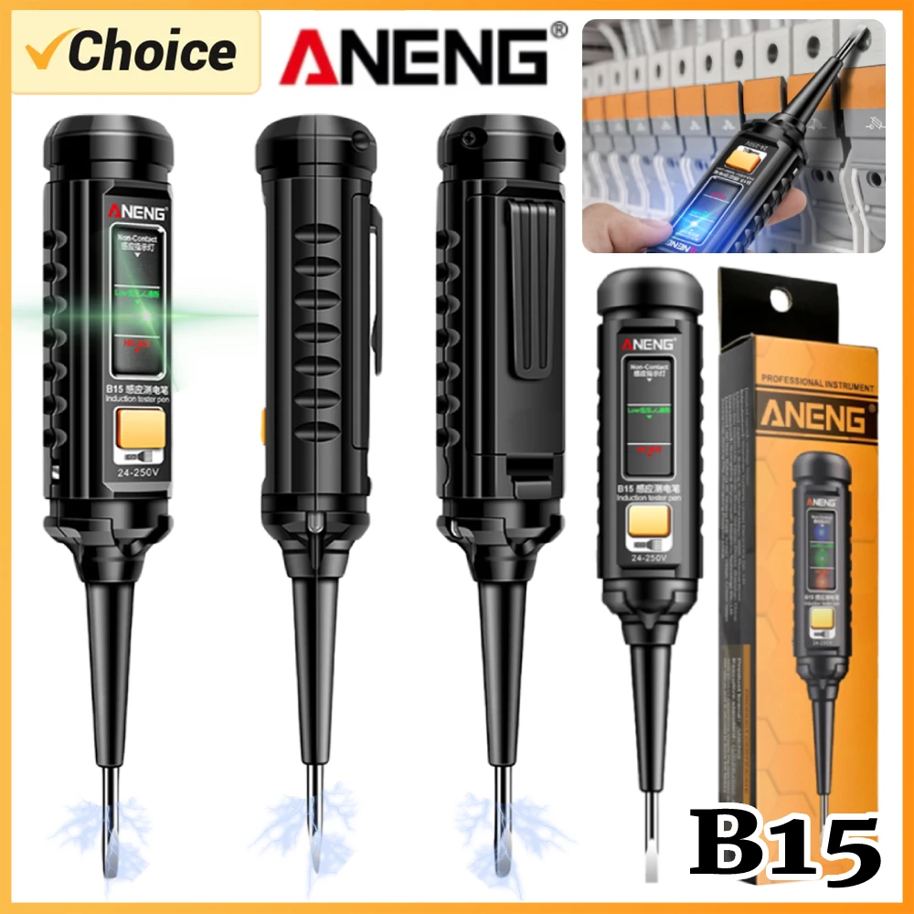ANENG B15 유도 테스터 펜 AC 24-250V 전압 감지 펜 단어 하나로 작동하는 전기 기술자용 드라이버 테스터 전선 단선점 탐지기