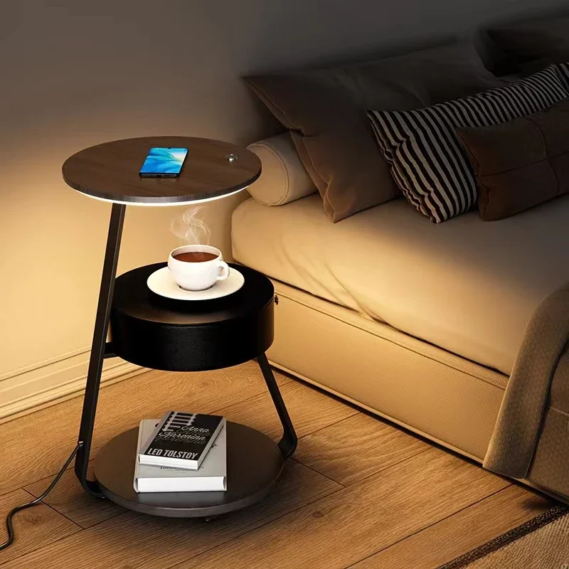 Smart bedside table table lamp, simple, modern, luxurious, wireless charging, extremely narrow, small coffee table, internet, re