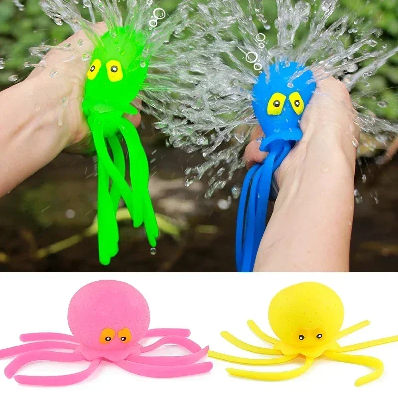 Baby Bath Toys Sponge Water Absorbing Octopus Squeezing Stress Relief Toys Summer Swimming Play Water Toy for Children