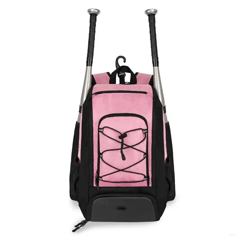 Softball-Ausrüstungsrucksack für unterwegs, Baseball-Ausrüstungstasche mit 4 Schlägerhüllen, organisierter Aufbewahrung und 69HD – Detail 5