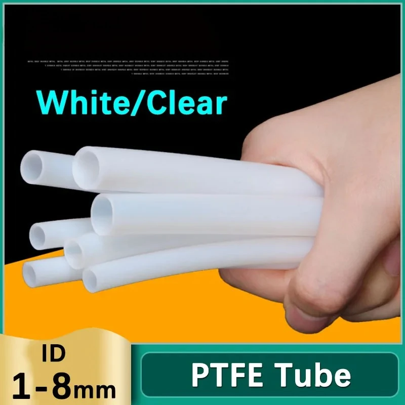PTFE Tube PiPe 3D Printers Parts J-head Hotend Bowden Extruder ID 1mm 2mm 3mm 4mm 5mm 6mm 7mm 8mm Capricornus Hose White/Clear