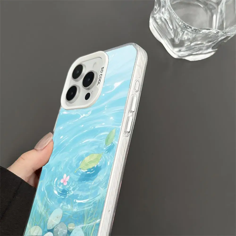 Clear water case for iPhone17 16 15 14 13 12 11 Pro/ Max/Plus shock-proof rear cover anti-fingerprint