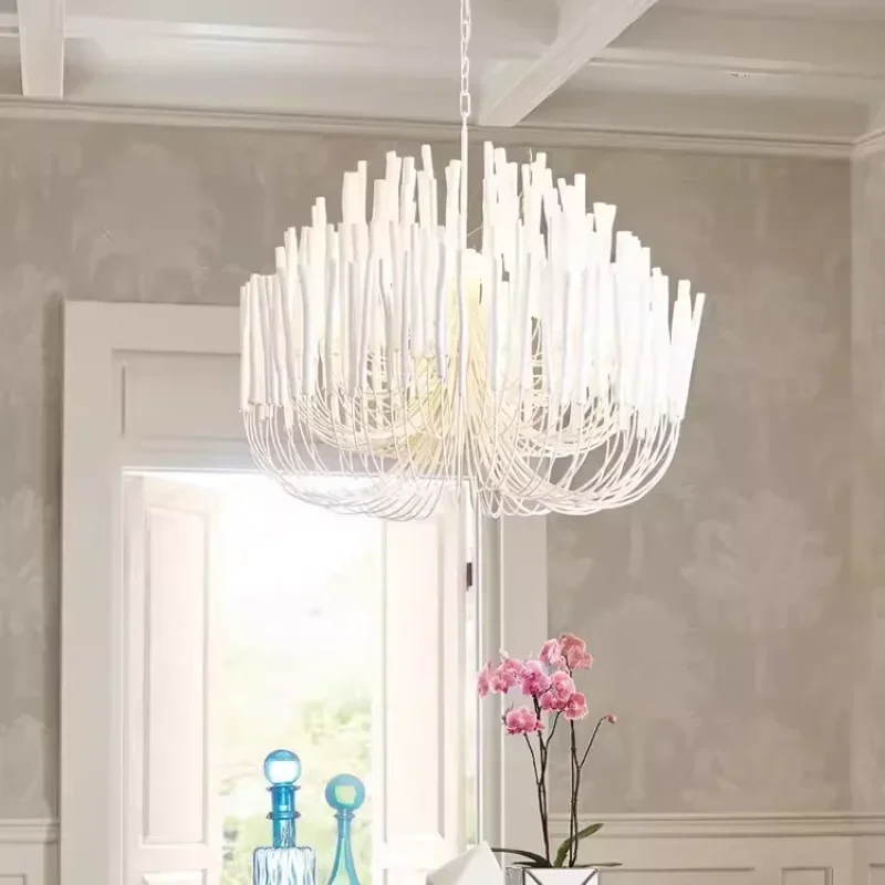 Modern Home Decoration Ceiling Chandelier Wood Candles Led Lights Nordic Designer Living Room Dining Table Bedroom Lustre Salon
