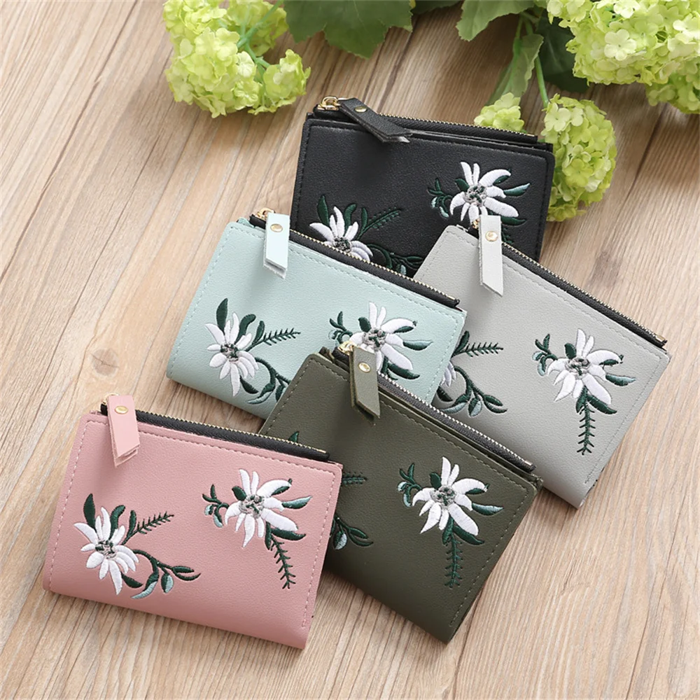 Girls Wallet Women Short Small Money Purse Ladies Pu Leather Folding Coin Card Holder Wallet Monedero Corto Fast Drop Shipping