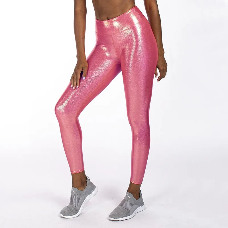 

Женские леггинсы для йоги Slim Fit с золотой фольгой, высокой талией (9 дюймов), дышащие, для тренировок