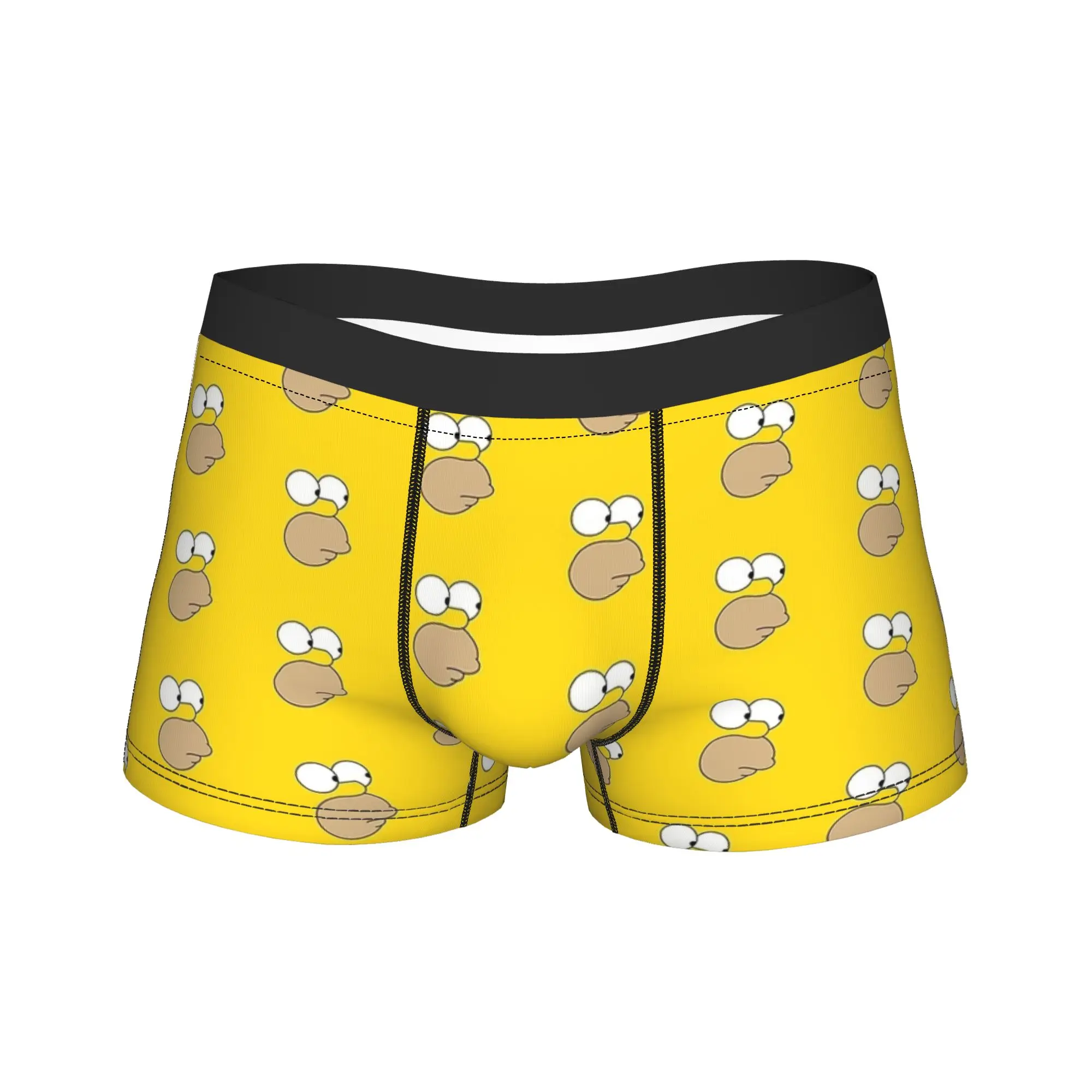 Homer S-Simpsons Face Underwear  Males Boxer Brief Elastic Boxer Shorts Quality Custom DIY Plus Size Panties