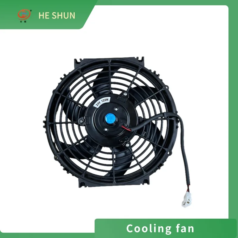 Car cooling fan 10 inch 120w 12v/24v high power universal electronic fan suitable for car retrofit 2800rpm