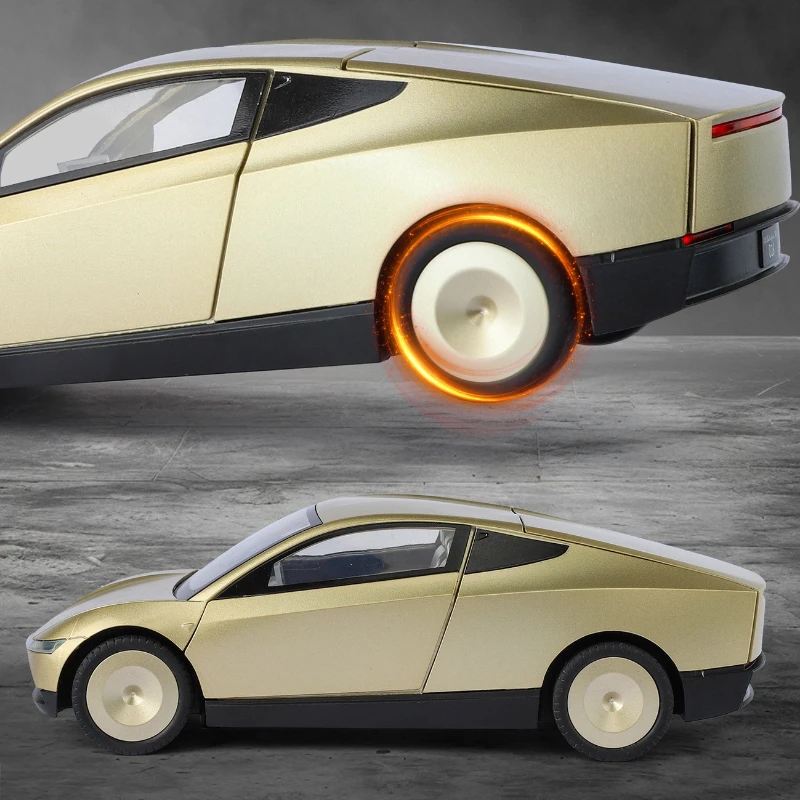 1:24 Robotaxi سبيكة سيارة Diecasts ولعبة المركبات لعبة معدنية نموذج سيارة الصوت والضوء جمع لعبة أطفال هدية