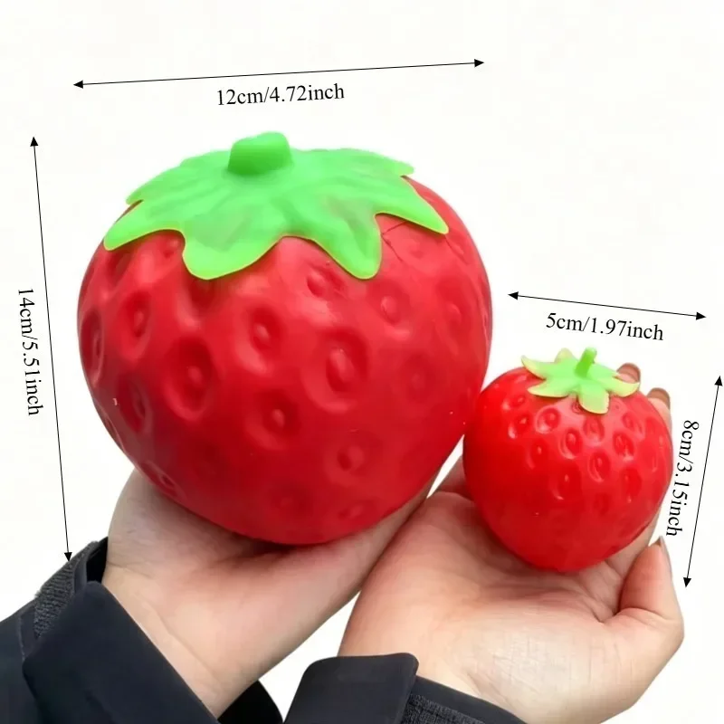 Riesiges Erdbeer-Squishy-Spielzeug, extra große Größe, Erdbeer-Fidget-Spielzeug, langsam aufsteigender, formbarer Entspannungsball für Erwachsene, Freunde, Geschenke