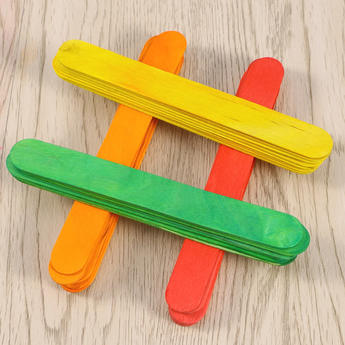 150 PCS Colored Wood Craft Sticks Toys Wooden Popsicle Bamboo DIY Child Plant Label