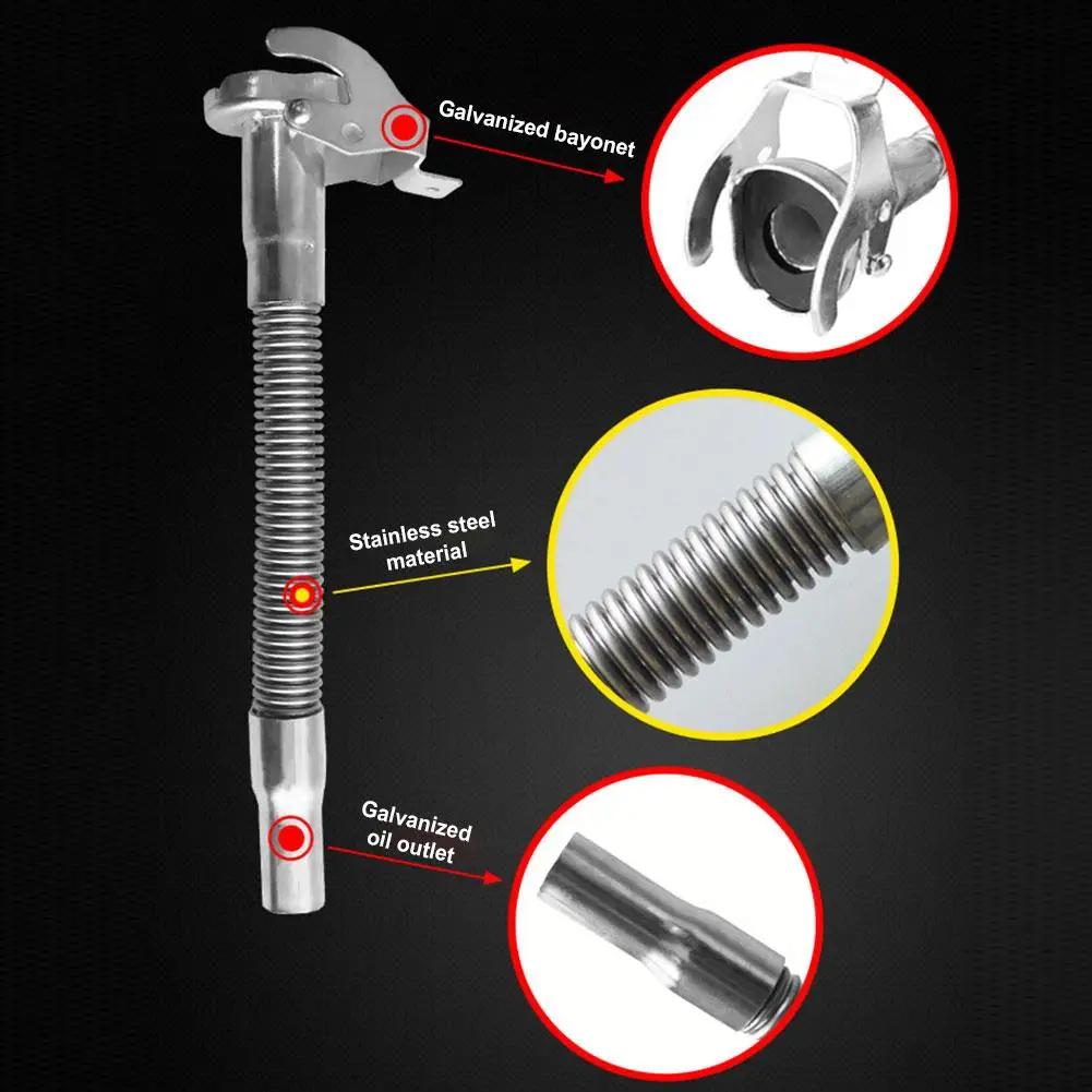 

Масляная трубка с широким отверстием из нержавеющей стали, металлическая Гибкая насадка, крышка, совместимая с масляным баком любого размера Q5M0