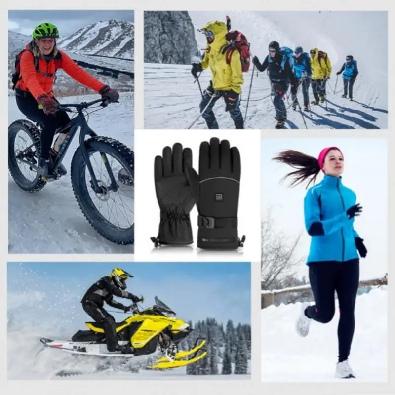 Gants thermiques d'hiver rechargeables, gants métropolitains, chauffage électrique, écran tactile, moto, randonnée, ski, travail, 4000mAh