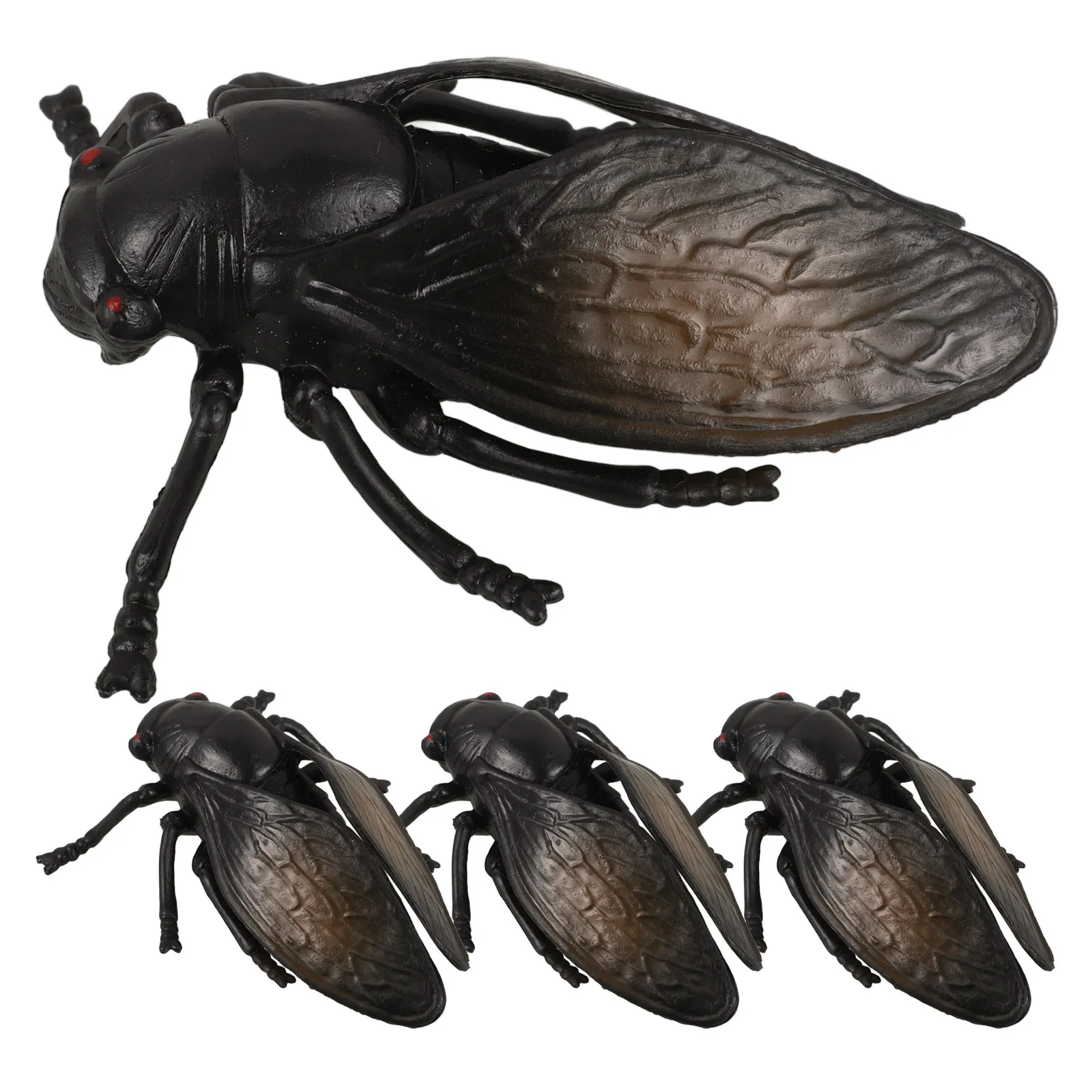 

4Pcs Simulation Cicadas Artificial Insects Plastic Decoration for Garden Yard Balcony Educational Lifelike Insect Recognition