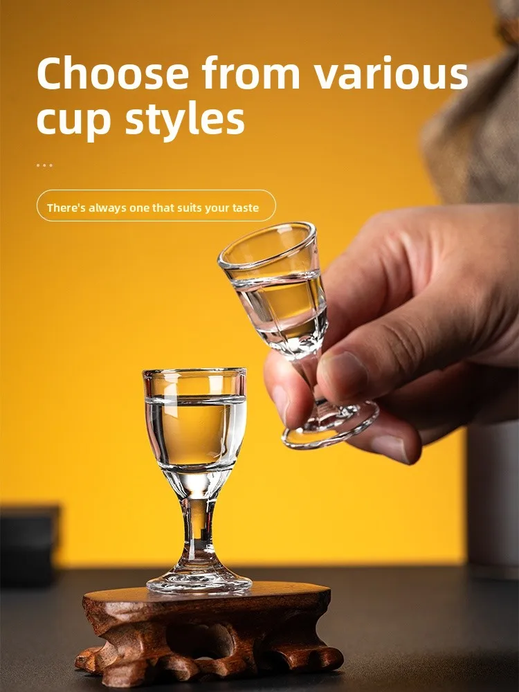 Thick Glass High Foot Wine Cup Small Liquor Cup Creative Home Use 10ml 15ml White Wine Cup Set for Business Entertaining