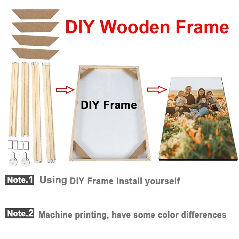 DIY Wooden Pictures Frame for Wall 20x30 30x40 40x50 Wall Art Canvas Paintings Poster Frame Wall Art Wooden Frame Home Decor