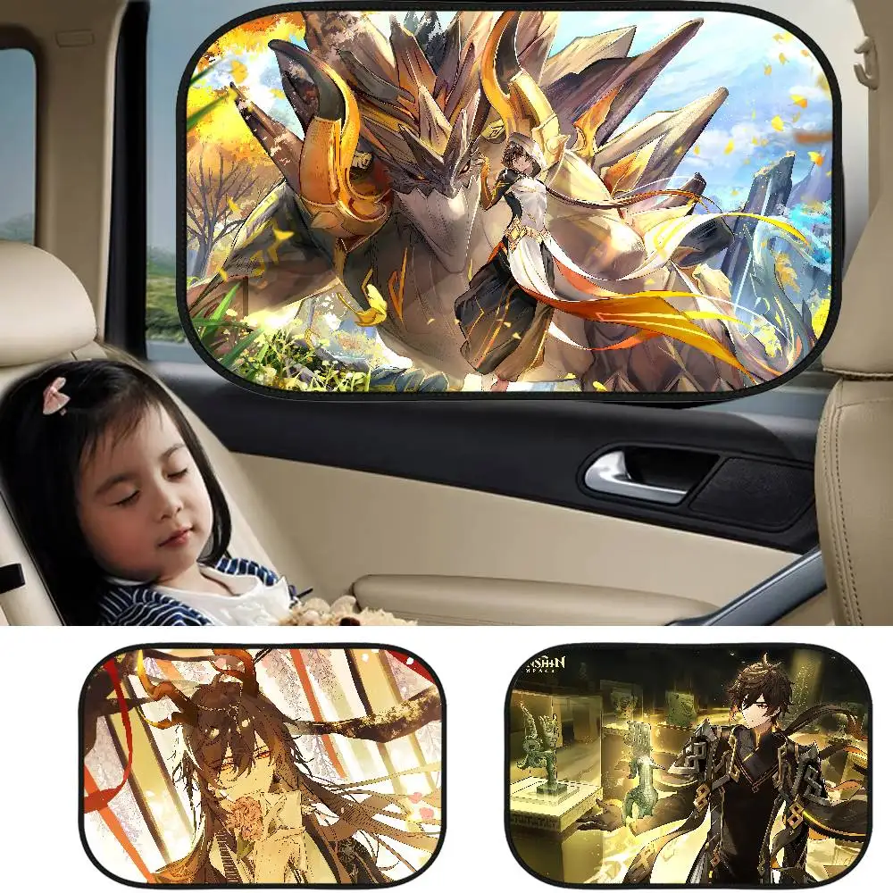 

Genshin Impact Zhongli Car Sunshade Summer Car Window Cover Film Sunshade Sunscreen Baby Side Window Sunshade Curtain Sunblock