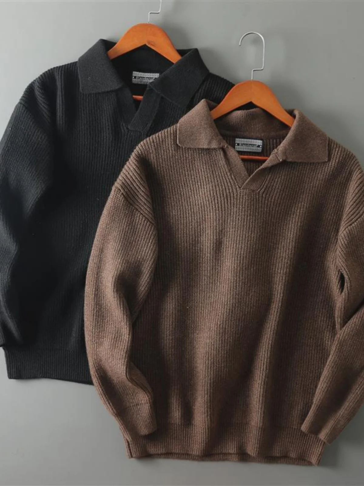 

Модный вязаный свитер с длинным рукавом и круглым вырезом для мужчин: комфортная, мягкая зимняя одежда в повседневном городском стиле для молодежи