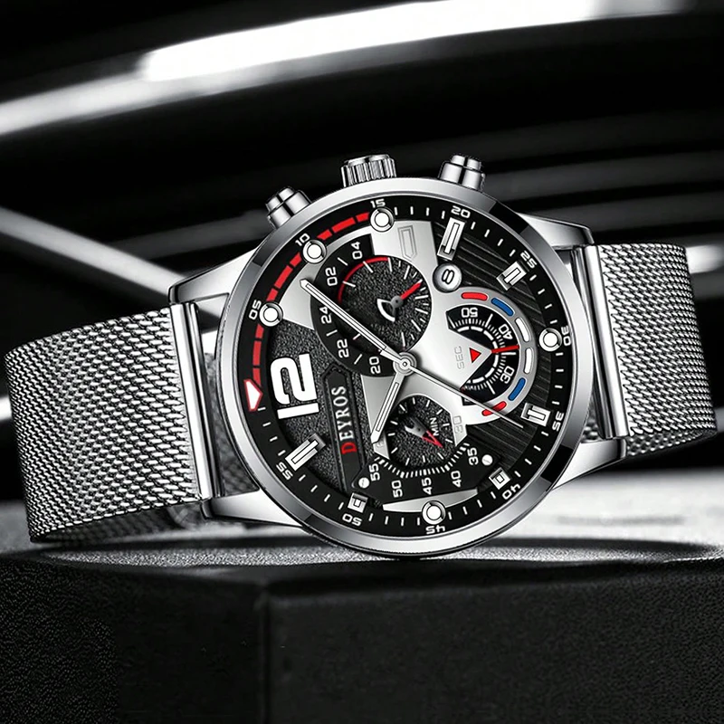 Men's Luxury Quartz Wrist Watch, Luminous Clock