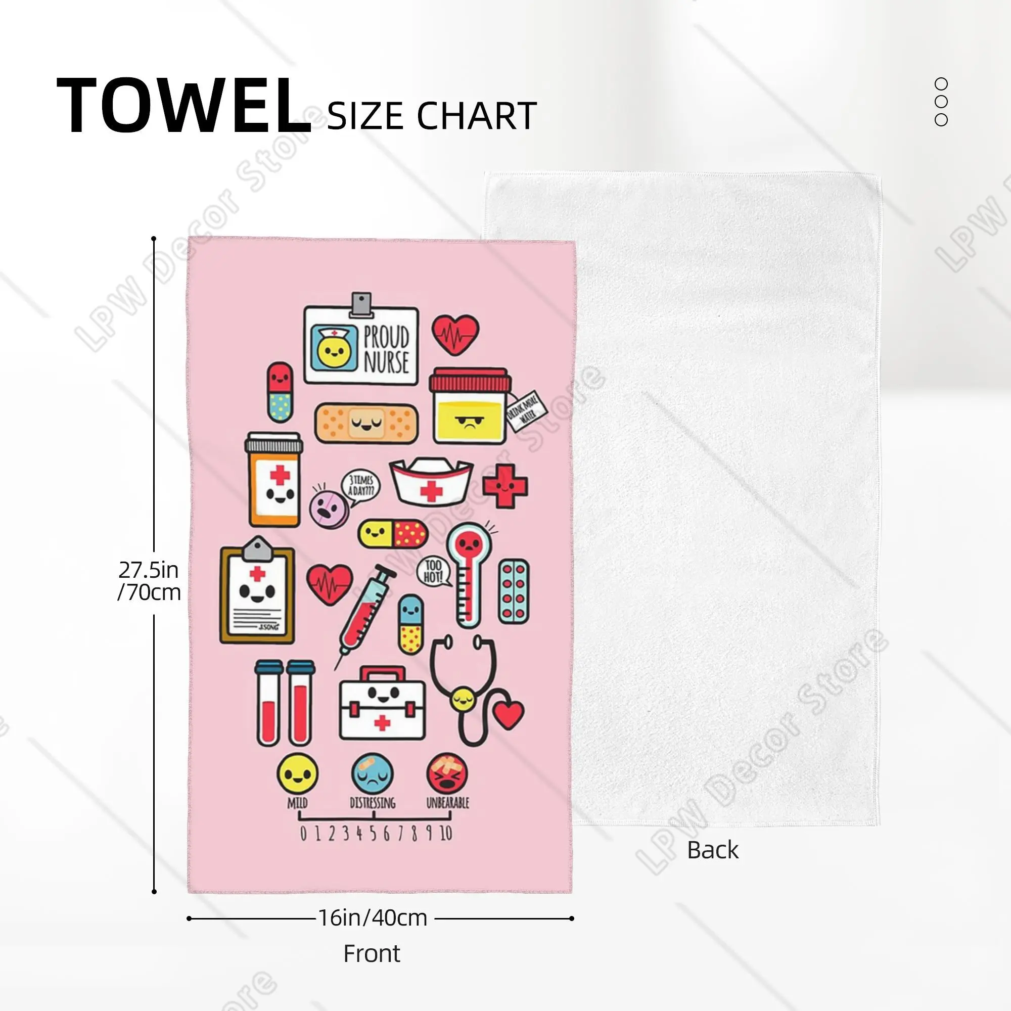 Custom Proud To Be a Nurse Pink Soft Face Towel Quick Dry Pool Bath Cotton Towels Breathable
