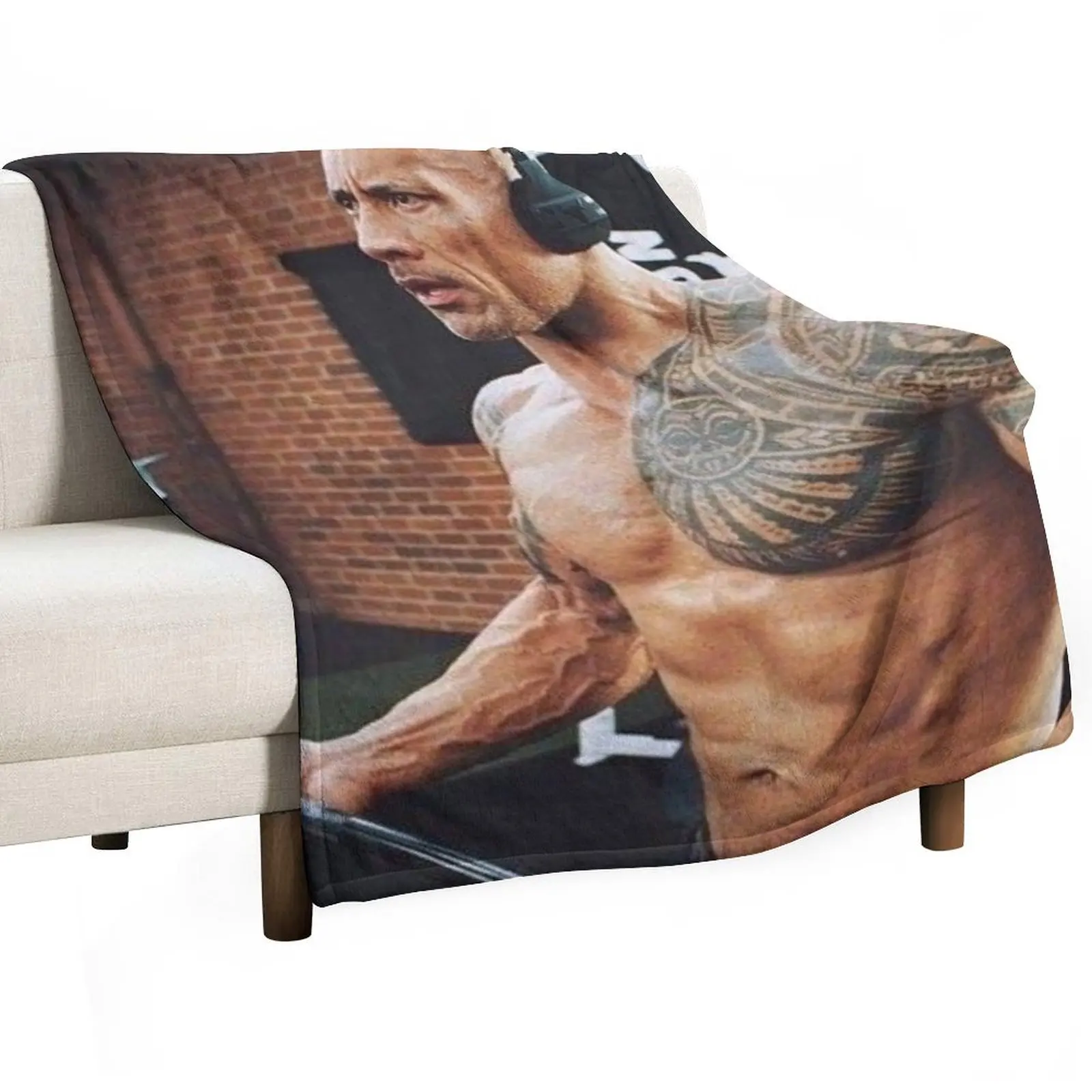 

dwayne the rock johnson gym Throw Blanket warm for winter Comforter Luxury Designer valentine gift ideas Blankets
